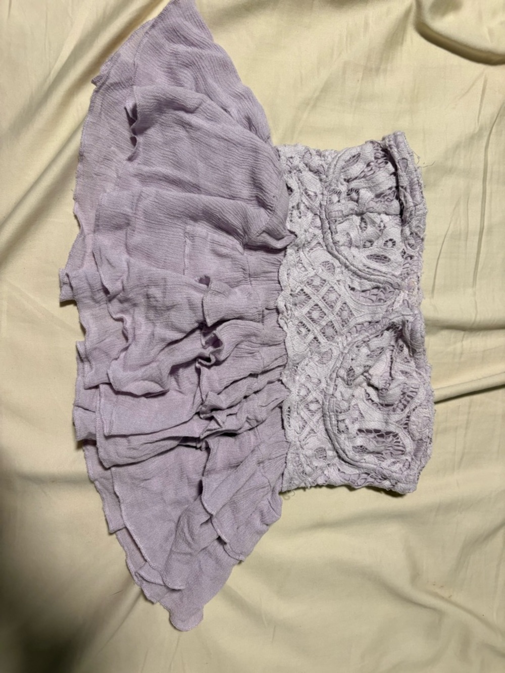 Lavender Lace Ruffle Bandeau Bralette